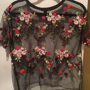 Sheer Floral Top